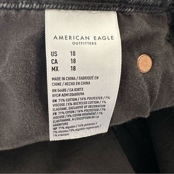 AMERICAN EAGLE Denim Jean Shorts Women Size 18 Highest Rise 90’s Boyfriend Black - Picture 6 of 6